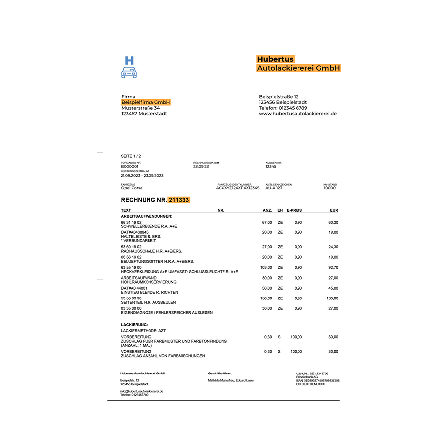 Preview_Claims invoice