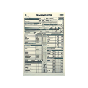 DALL·E 2023 11 27 15.49.27 Create a highly detailed, 2D, flat composition of a generic payroll slip (Gehaltsnachweis) document in German, with a strictly right angled design and